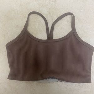 Year of ours Tan ribbed sports bra